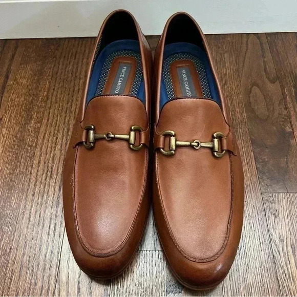 Vince Camuto Axyl Loafer Round Toe Leather Shoes Men’s Size 13 M VY-AXYL Brown - Picture 16 of 16